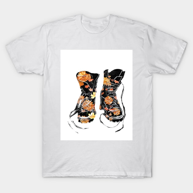 Flower Boots T-Shirt by chrystakay